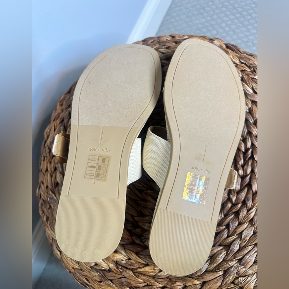 NWT sz 7.5 Dolce Vita Genzel Slide sandal cream ivory neutral double strap - Picture 6 of 6